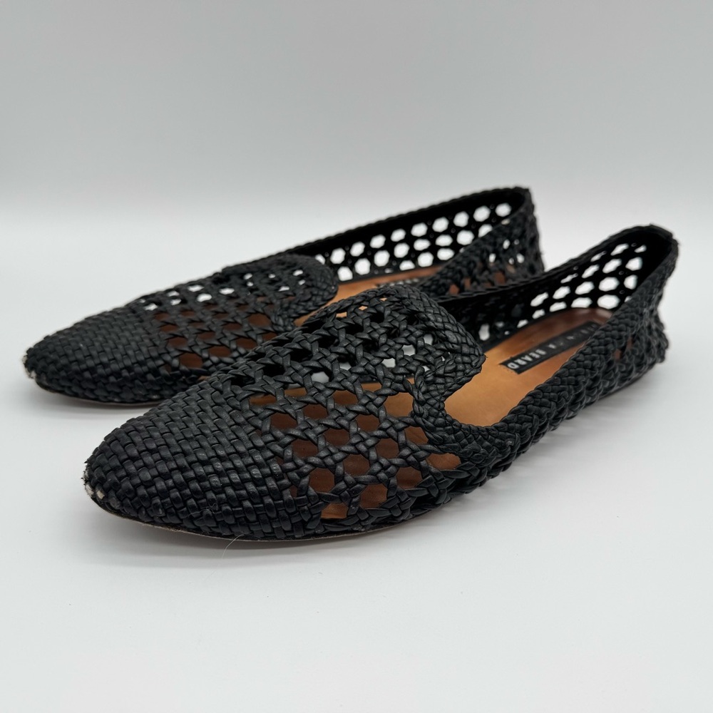 Veronica Beard Black Woven Flats